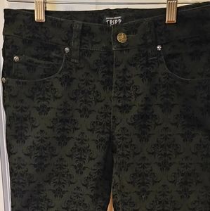 Black velvet skinny pants